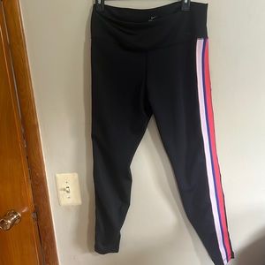 Nike Power Victory Training Leggings Tight Fit Black Stripes Women’s XL